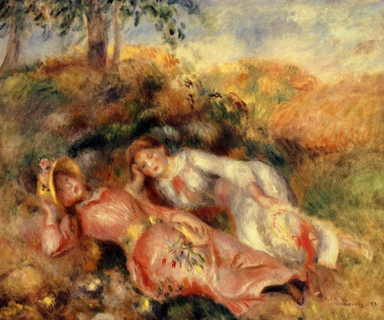 Reclining Women - Pierre-Auguste Renoir painting on canvas